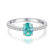 Load image into Gallery viewer, S925 Sterling Silver Emerald Ring Female High Carbon Diamond