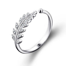 Load image into Gallery viewer, LNRRABC Woman Jewelry Fashion Simple Design Leaf Ring Personality Female Flower Rings Wedding Rings for Women