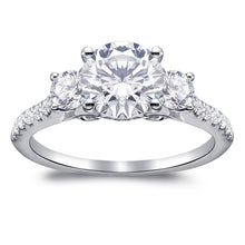 Load image into Gallery viewer, Three Round Diamond Zircon Rings