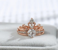 Load image into Gallery viewer, Crown Rings For Women White Gold Engagement Wedding Ring Jewelry