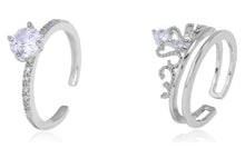 Load image into Gallery viewer, Crown Rings For Women White Gold Engagement Wedding Ring Jewelry