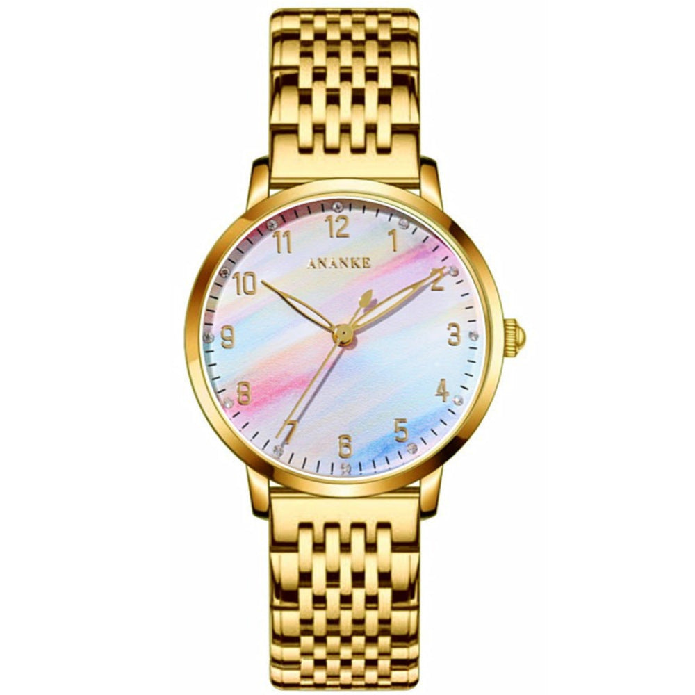 New Style Casual Watch Female Rainbow Color Japanese Movement Temperament Ladies Watch Student Watch Custom