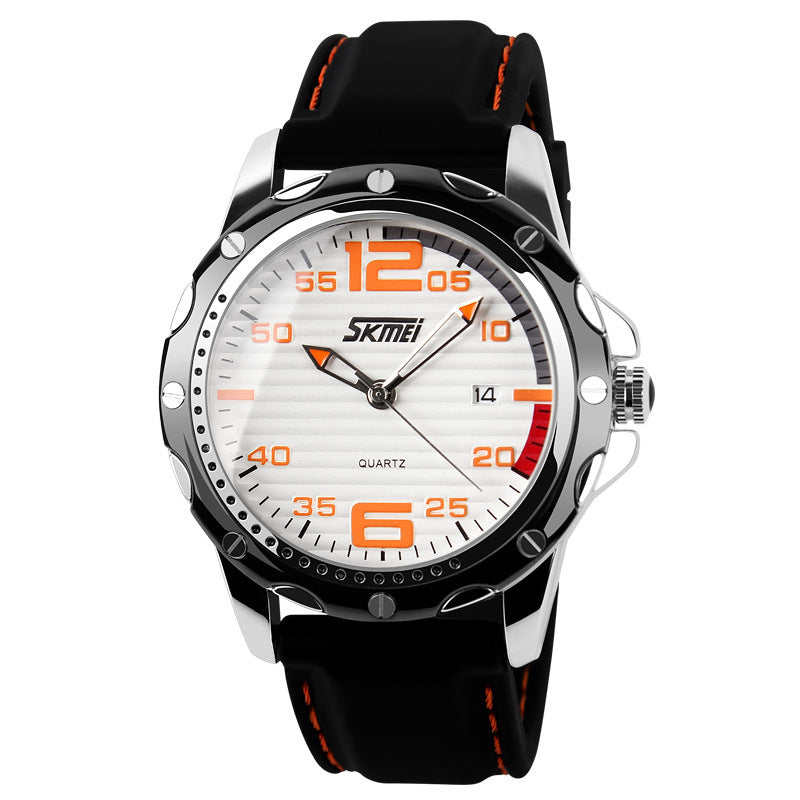 Men's Business Gifts Classic Trend Silicone Strap Watch Waterproof Calendar Watch