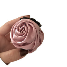 Load image into Gallery viewer, Rose Flower Hair Clip Medium Hair Volume Less Vintage Satin