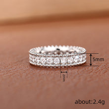 Load image into Gallery viewer, Full Diamond Geometric Ring Female Shiny Ornament