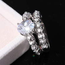 Load image into Gallery viewer, Exquisite openwork carved diamond set of 2 sets of couple rings