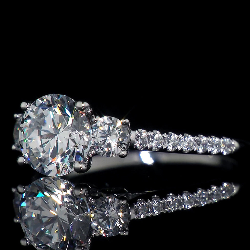 Three Round Diamond Zircon Rings