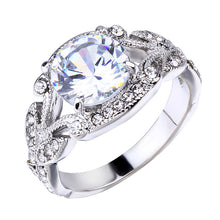 Load image into Gallery viewer, European and American Princess Rings Diamond Rings Tree Leaf Engagement Rings