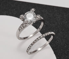 Load image into Gallery viewer, Double Stackable Set Rings 2Pcs For Women Wedding Engagement Party Finger-rings Good Quality Statement Jewelry Hot Sale Huitan Double Stackable Set Rings 2Pcs For Women Wedding Engagement Pa