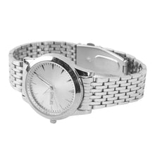 Load image into Gallery viewer, Quartz Men Watch Commercial Dual Date Stylish Classic Quartz Stainless Steel Dress Watch Silver