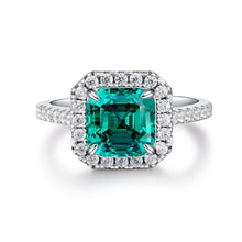 Load image into Gallery viewer, S925 Sterling Silver Emerald Ring Female High Carbon Diamond