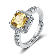 Load image into Gallery viewer, Ring Female Square Zirconium Diamond Wide Surface