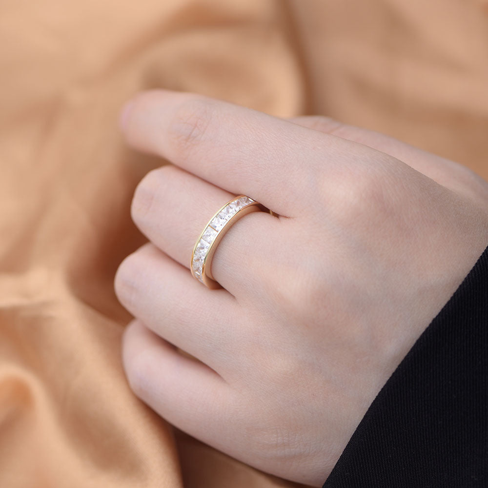 Simple Personalized All-match Square Zircon Ring