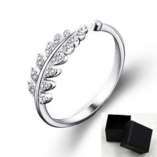 Load image into Gallery viewer, LNRRABC Woman Jewelry Fashion Simple Design Leaf Ring Personality Female Flower Rings Wedding Rings for Women