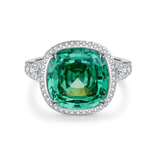 Load image into Gallery viewer, S925 Sterling Silver Emerald Ring Female High Carbon Diamond