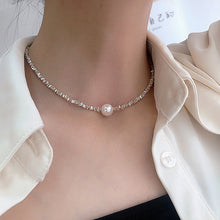 Load image into Gallery viewer, New Silver Short Pearl Necklace Women