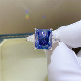 Sapphire Blue Ledean 5 Karat Moissanite Ring