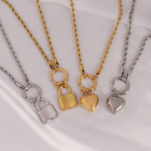 Load image into Gallery viewer, Punk Heart-shaped Necklace Fashion Trend Lock Love