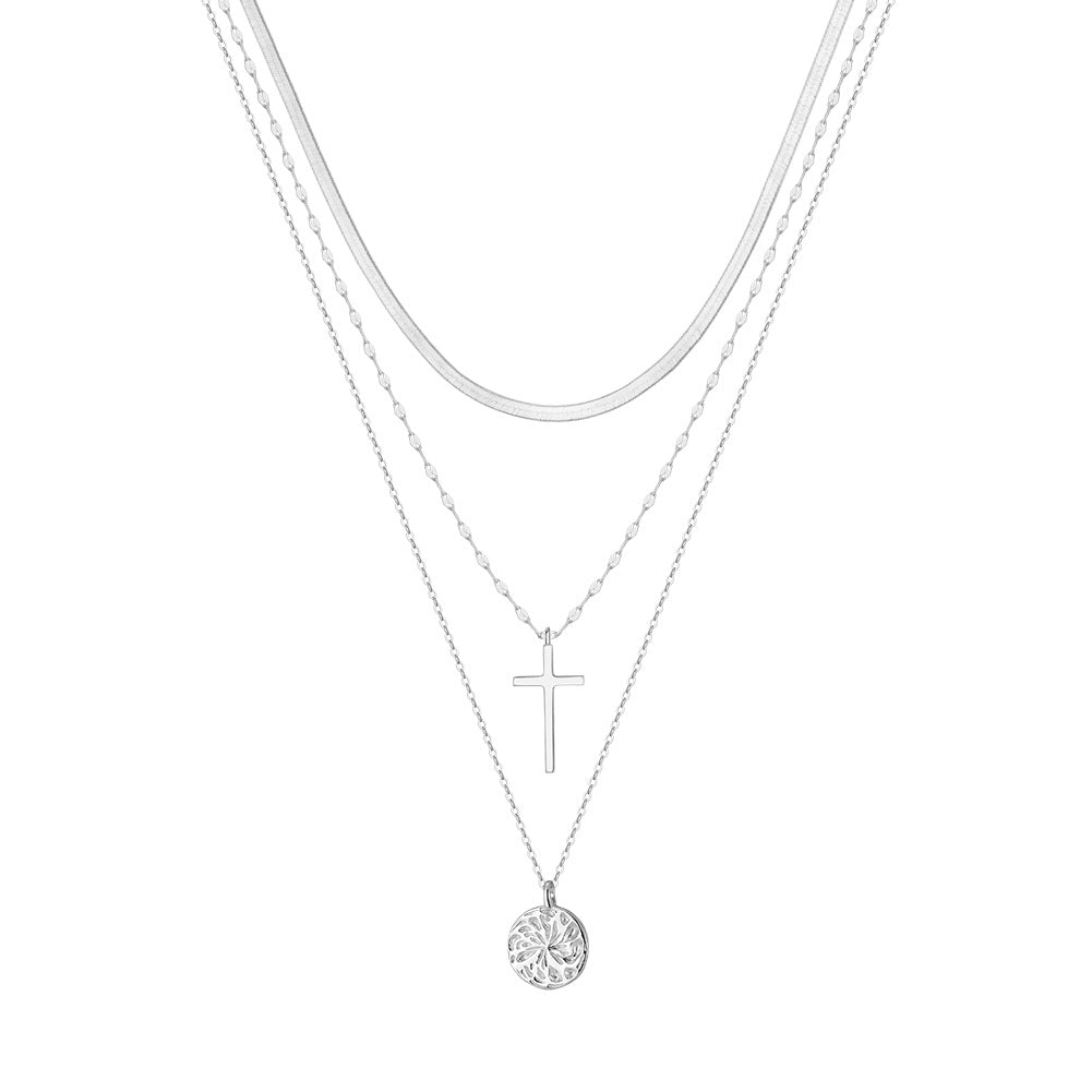 S925 Sterling Silver Cross Pendant Necklace