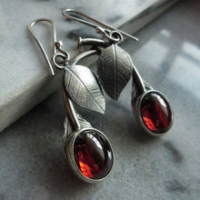 Load image into Gallery viewer, Pomegranate Red Cubic Zirconia Cherry-shaped Earrings