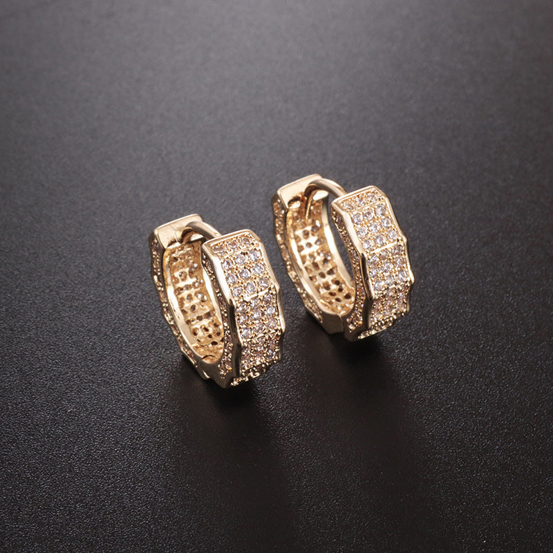 Affordable Luxury Fashion Full Diamond Geometry Ear Clip