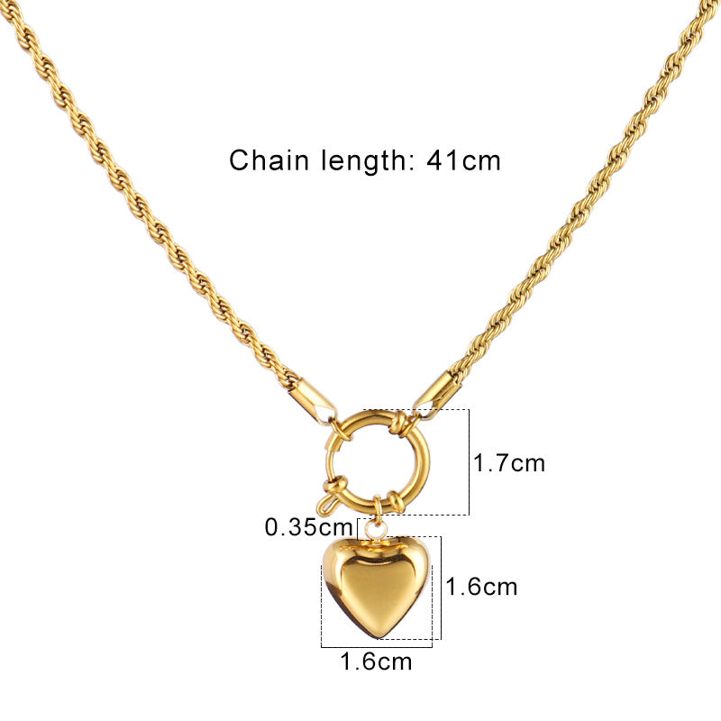 Punk Heart-shaped Necklace Fashion Trend Lock Love