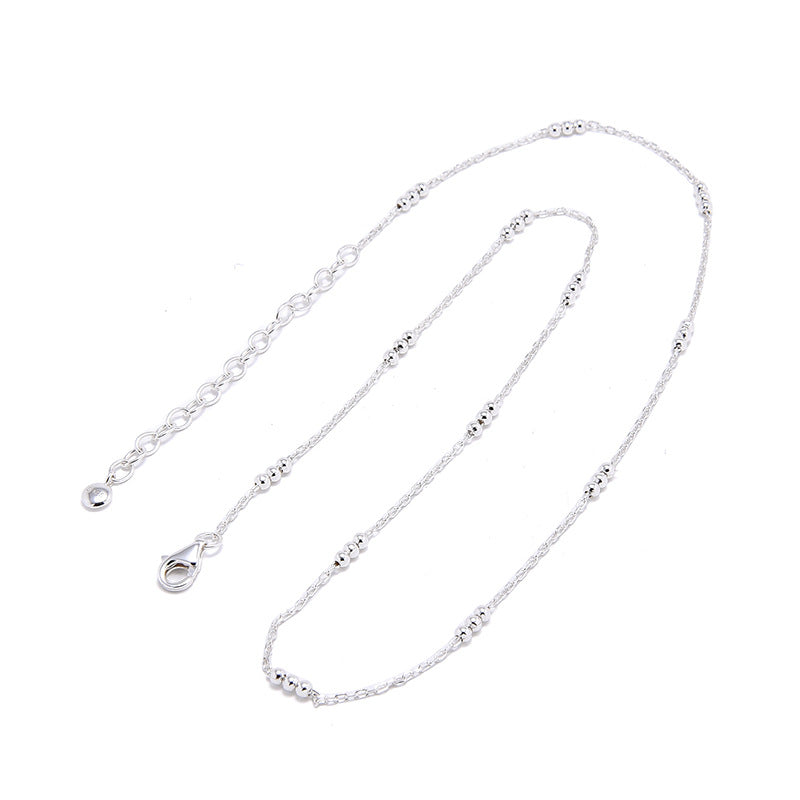 S925 Silver Plated Triple Beaded Temperament Clavicle Necklace