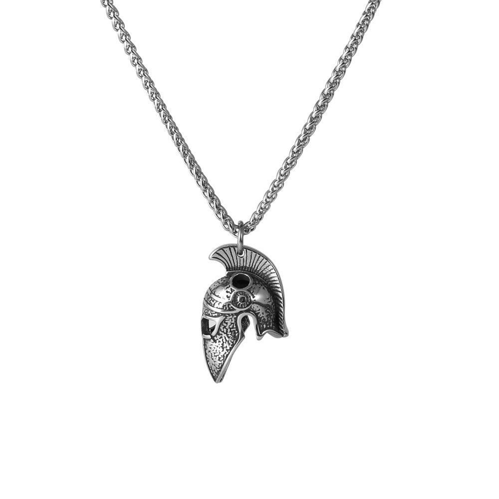 Warrior Pattern Helmet Necklace Pendant