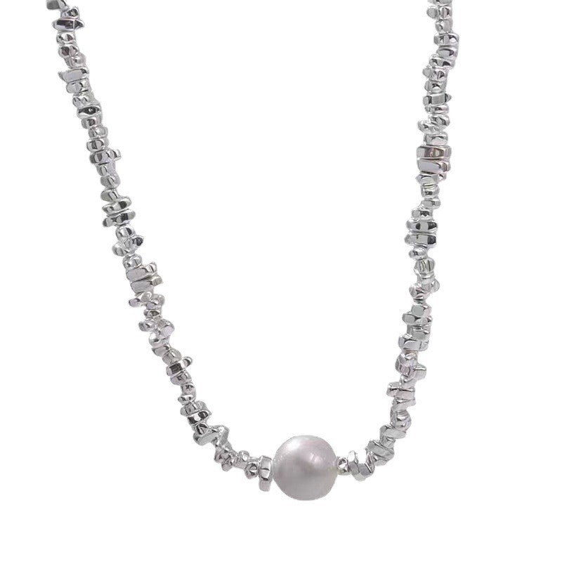 New Silver Short Pearl Necklace Women