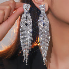 Load image into Gallery viewer, Full Diamond Long Tassel Women&#39;s Earrings