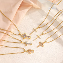 Load image into Gallery viewer, Fashionable All-match New Diamond Cross Stainless Steel Necklace