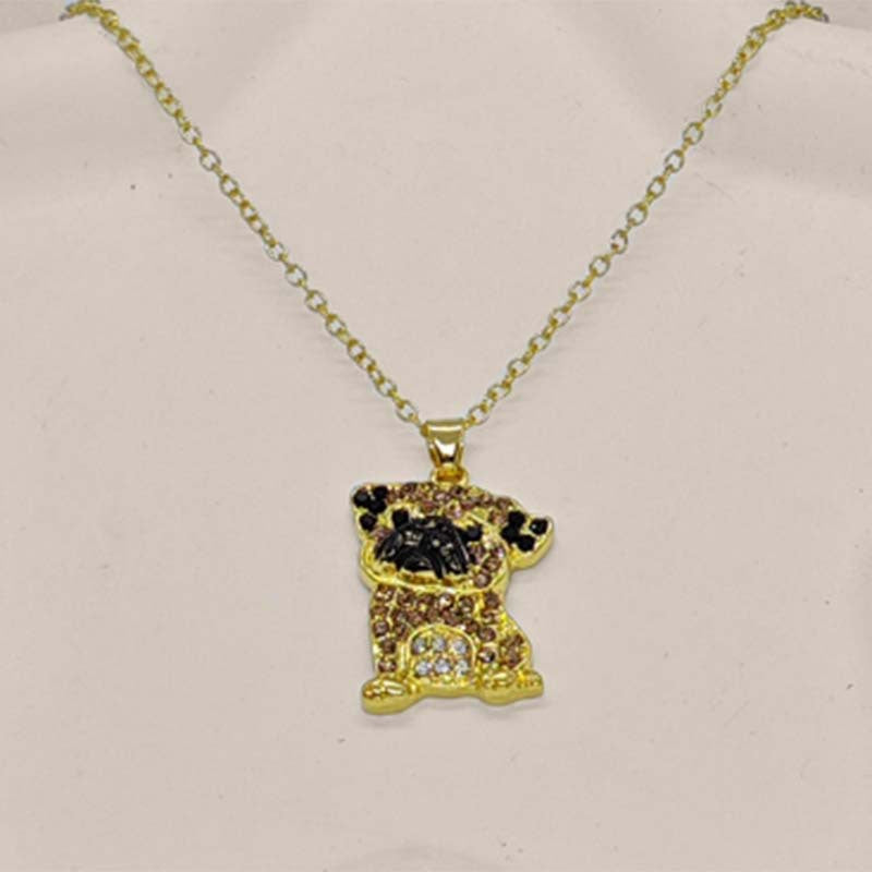 Pug Pet-shaped Pendant Necklace