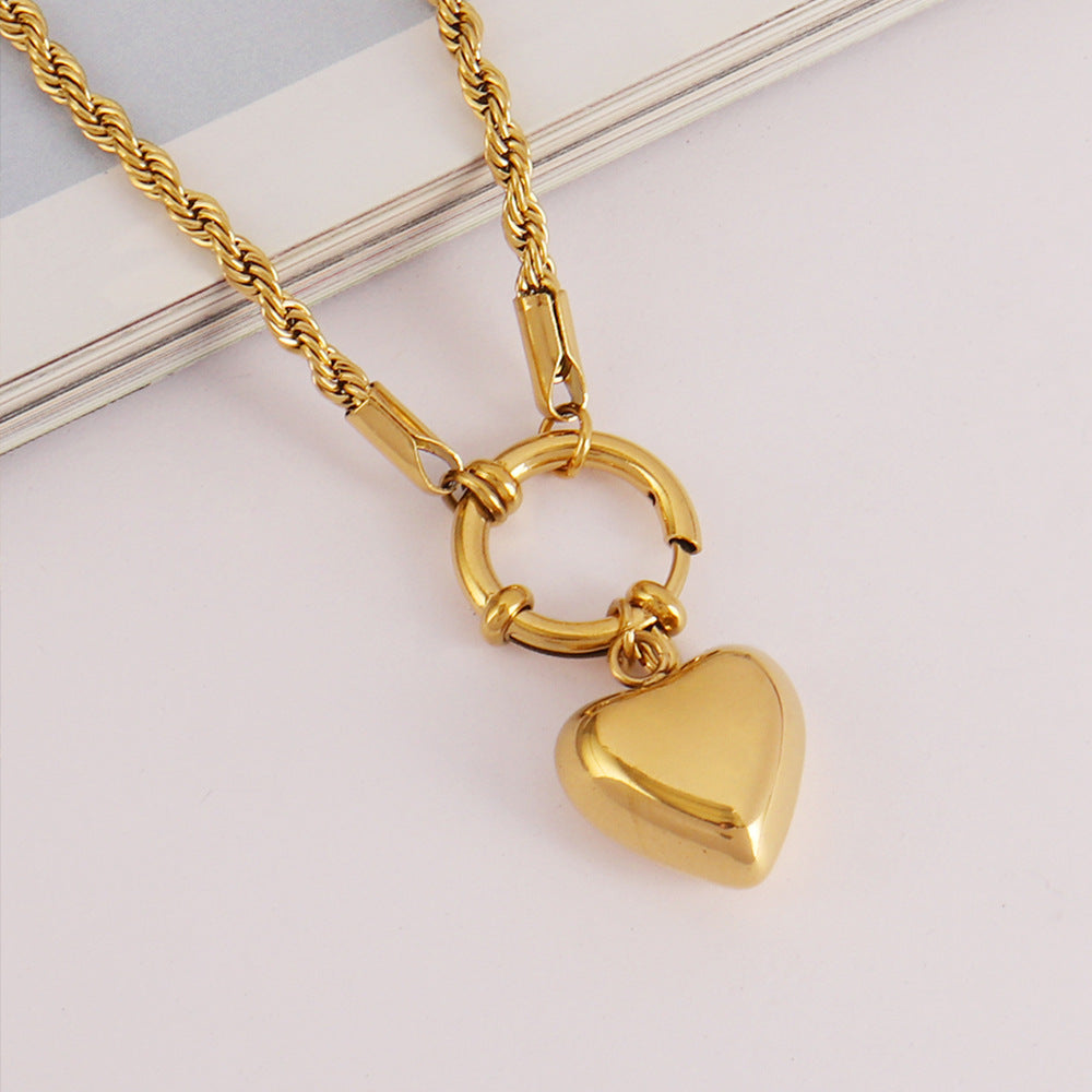 Punk Heart-shaped Necklace Fashion Trend Lock Love