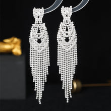 Load image into Gallery viewer, Full Diamond Long Tassel Women&#39;s Earrings