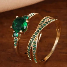 Load image into Gallery viewer, Emerald Zircon High-grade Retro Temperament Design Light Luxury Ring