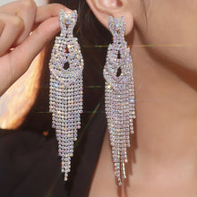 Load image into Gallery viewer, Full Diamond Long Tassel Women&#39;s Earrings