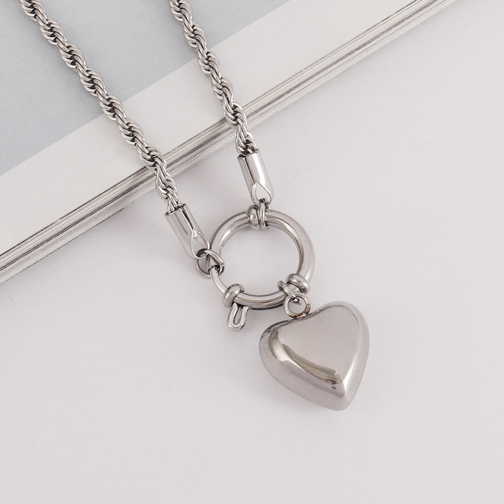 Punk Heart-shaped Necklace Fashion Trend Lock Love