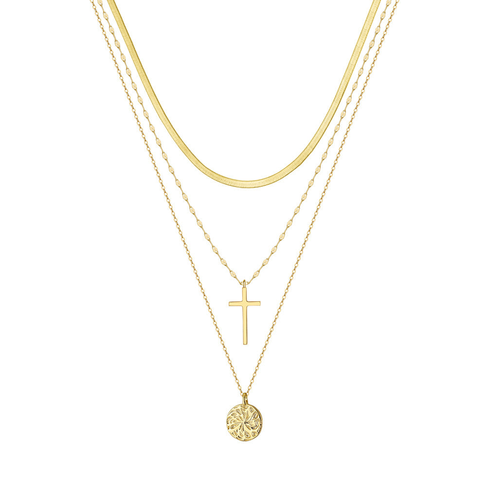 S925 Sterling Silver Cross Pendant Necklace