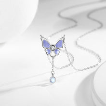 Load image into Gallery viewer, Female 925 Silver Forest Personalized Glass Butterfly Necklace