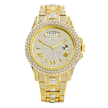 Load image into Gallery viewer, Man Pair Calendar Full Diamond Luxury Quartz Watch