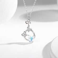 Load image into Gallery viewer, Female 925 Silver Forest Personalized Glass Butterfly Necklace