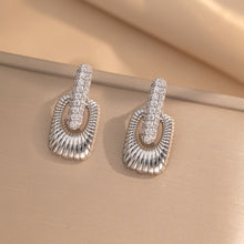 Load image into Gallery viewer, Titanium Steel Vacuum Plating Square Spot Drill Vintage Earrings