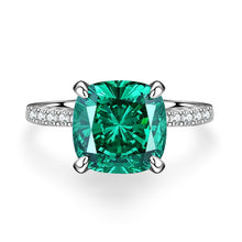 Load image into Gallery viewer, S925 Sterling Silver Emerald Ring Female High Carbon Diamond