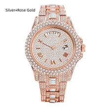 Load image into Gallery viewer, Man Pair Calendar Full Diamond Luxury Quartz Watch