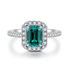 Load image into Gallery viewer, S925 Sterling Silver Emerald Ring Female High Carbon Diamond