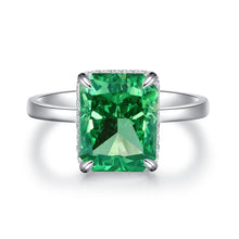 Load image into Gallery viewer, S925 Sterling Silver Emerald Ring Female High Carbon Diamond