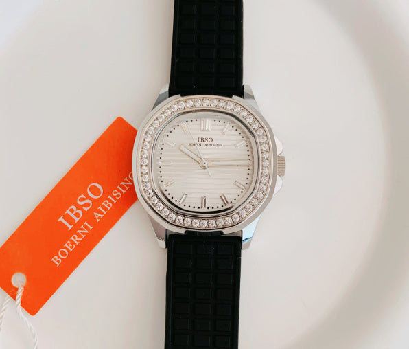 IBSO New Women's Watch Silicone Watch Women's Diamond