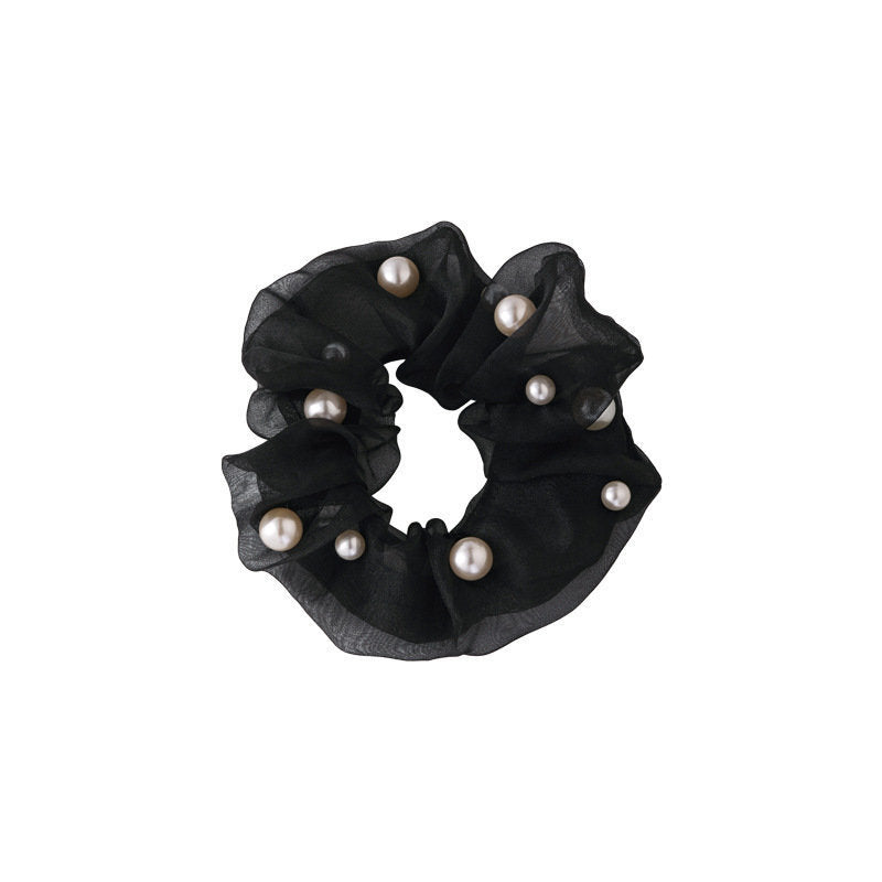 Organza Pearl Hair Ring Large Intestine Simple Elegance Retro Ins